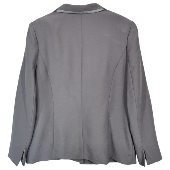 NWOT Vanity Fair Single Button Blazer in Grey w/Satin Trim - Sz 12 - Picture 5 of 9